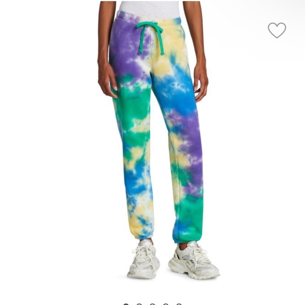 Warm Tie Dye print drawstring sweat joggers
